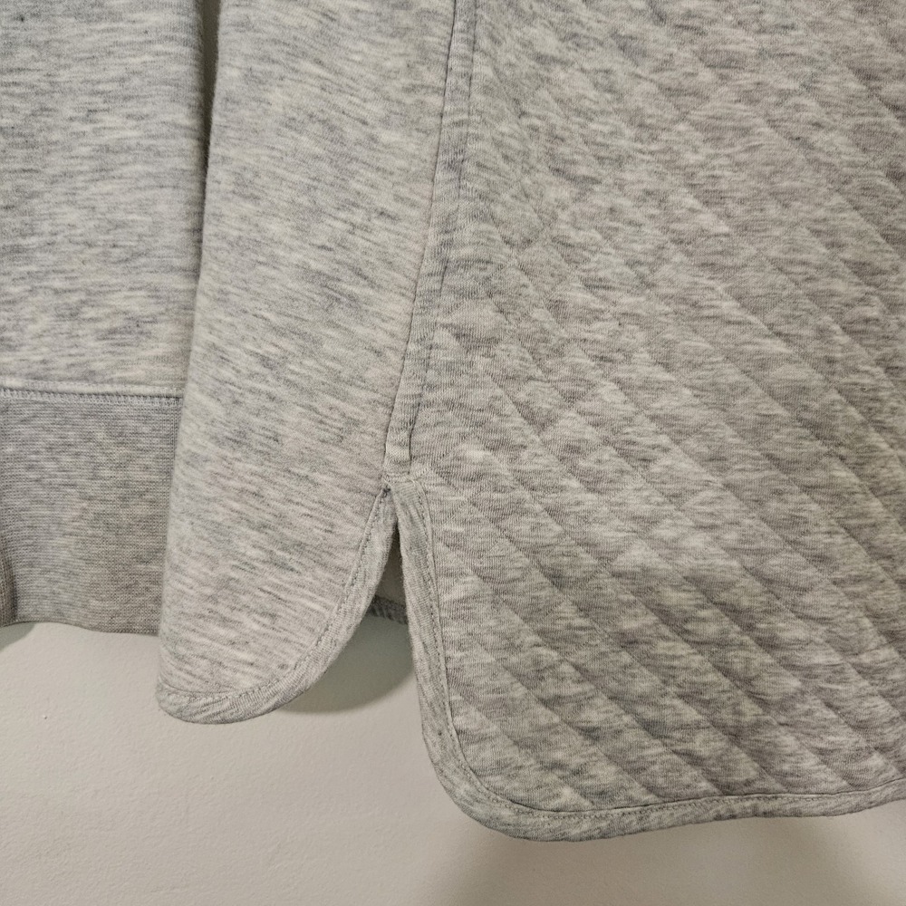 LL Bean Jacket Sweater S Grey Quilted Knit Full Zip Pockets Casual Layering Cozy - Picture 8 of 8